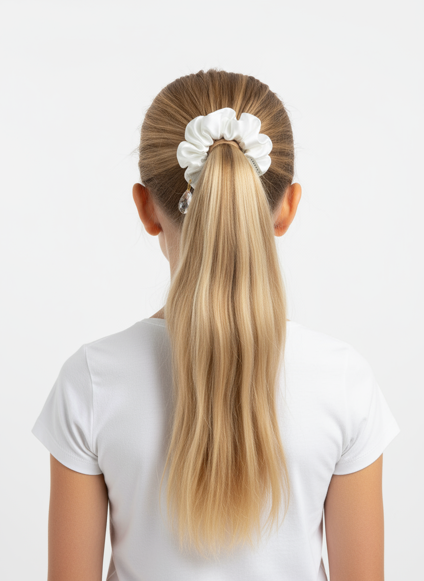 Luxury Silk Scrunchie - White
