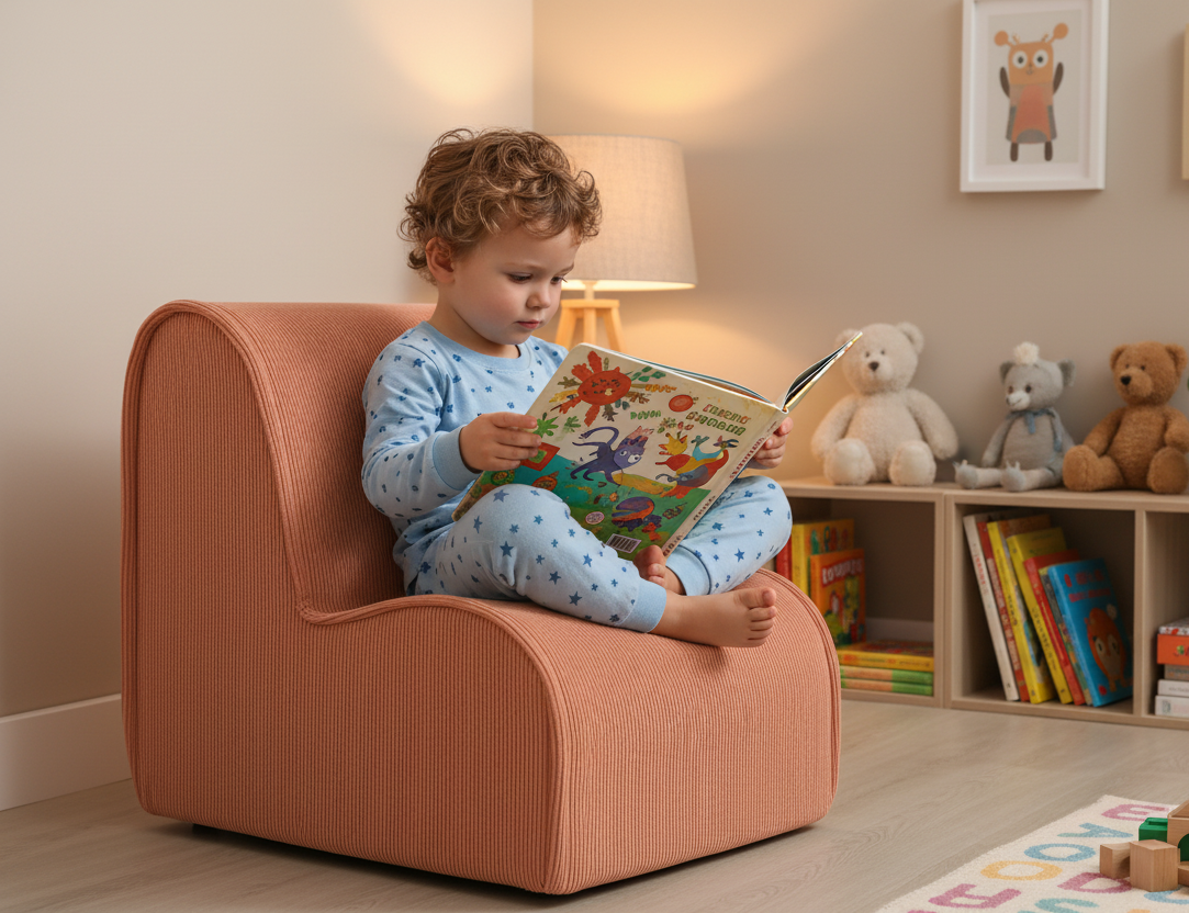 Chair For Children, Corduroy - Brick
