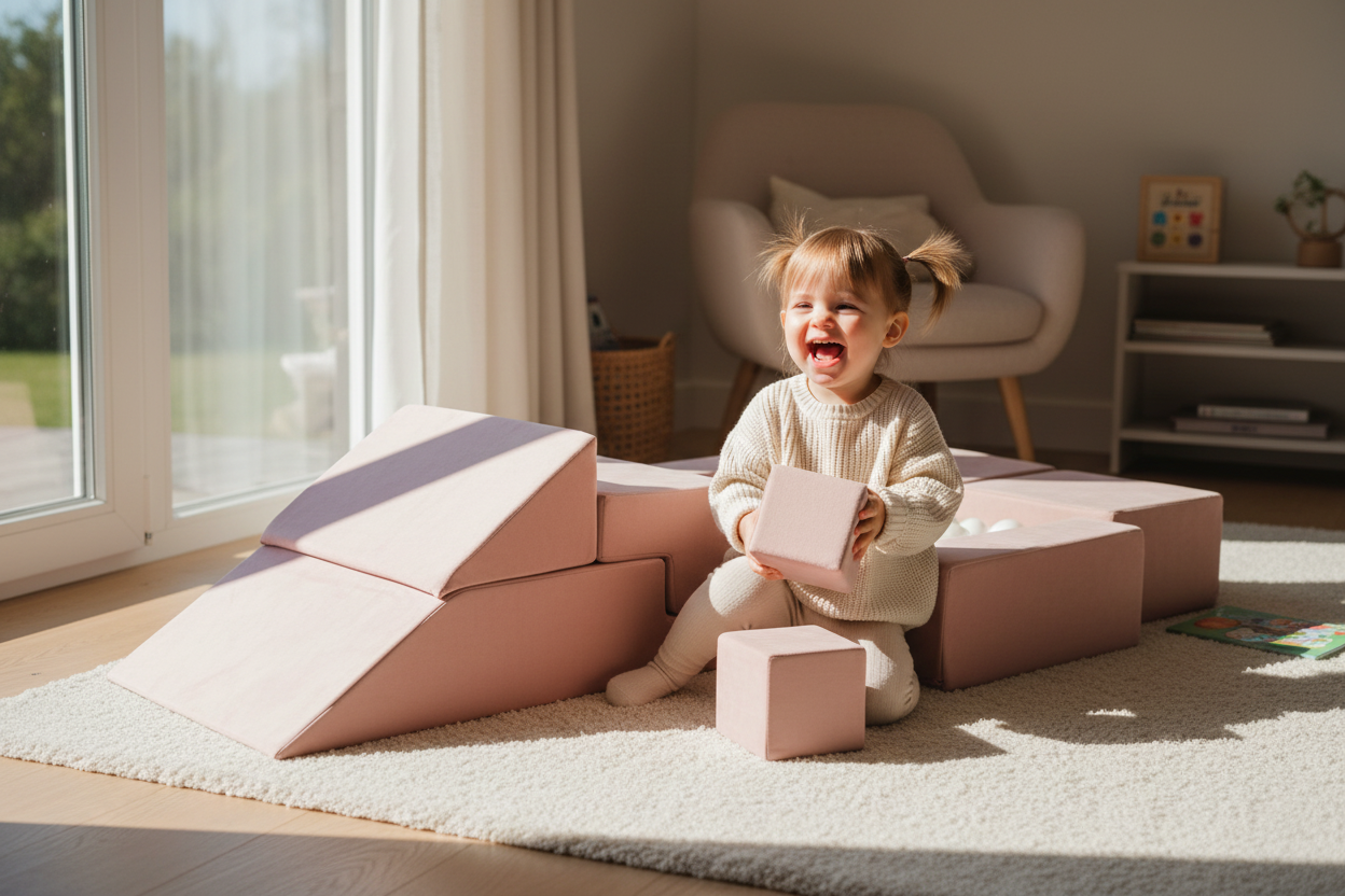 Multifunctional Playground/Sofa for Children - Pink (without balls)