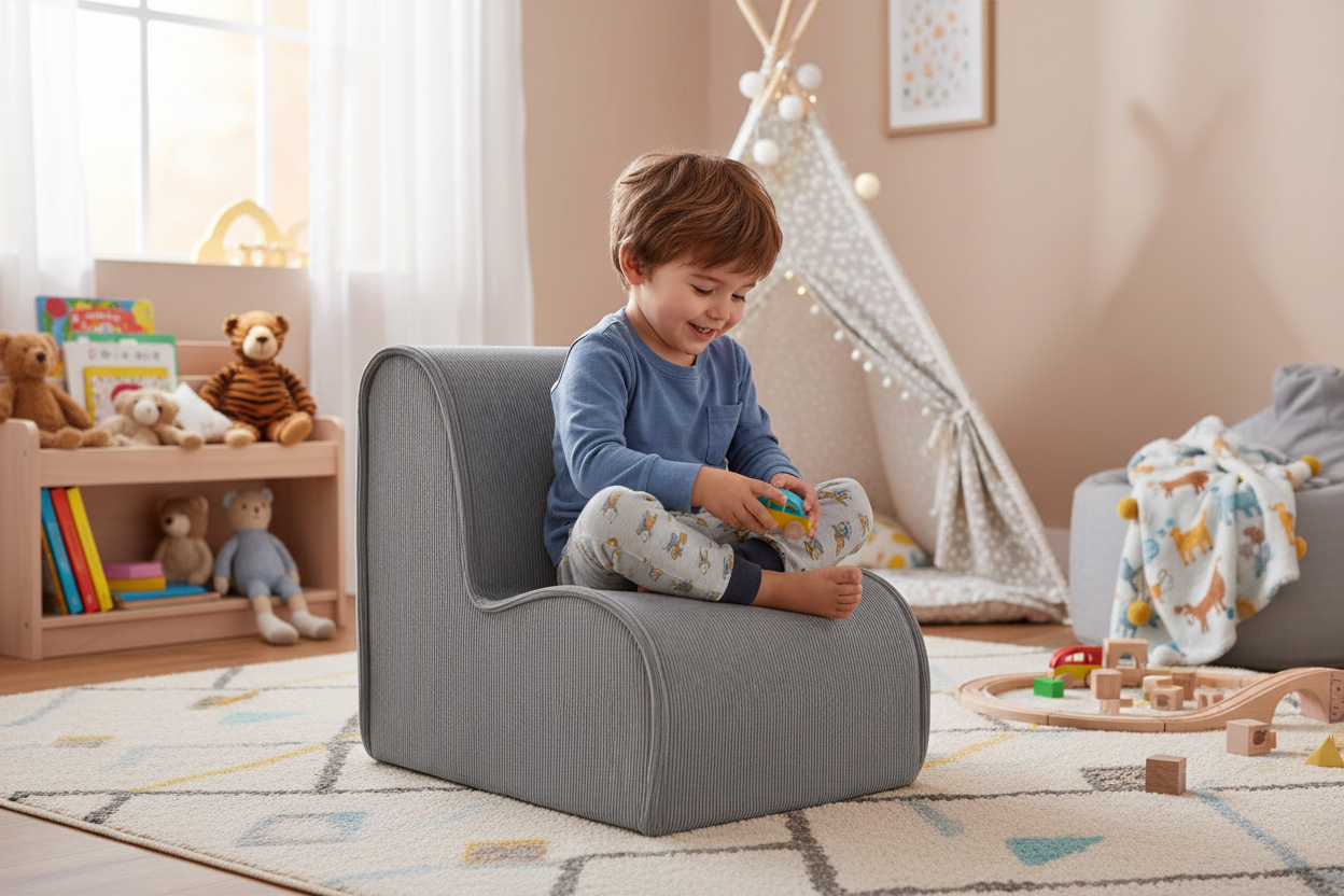 Chair For Children, Corduroy - Grey