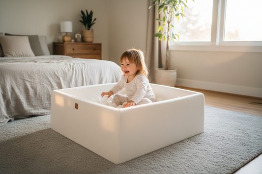 Boucle White Square Balls Pit - 400 White Pearl Balls