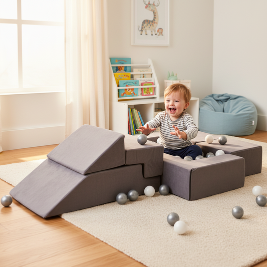 Multifunctional Playground/Sofa for Children - Grey (without balls)