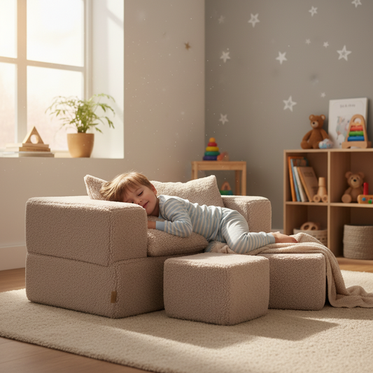 MeowBaby Bearly Cube Sofa - Light Grey