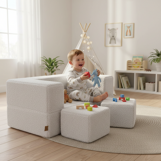 MeowBaby Bearly Cube Sofa - White