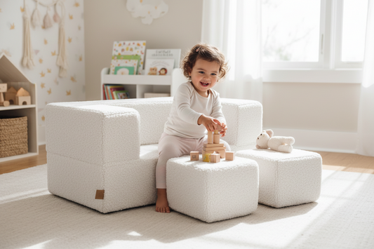 MeowBaby Bearly Cube Sofa - Cream