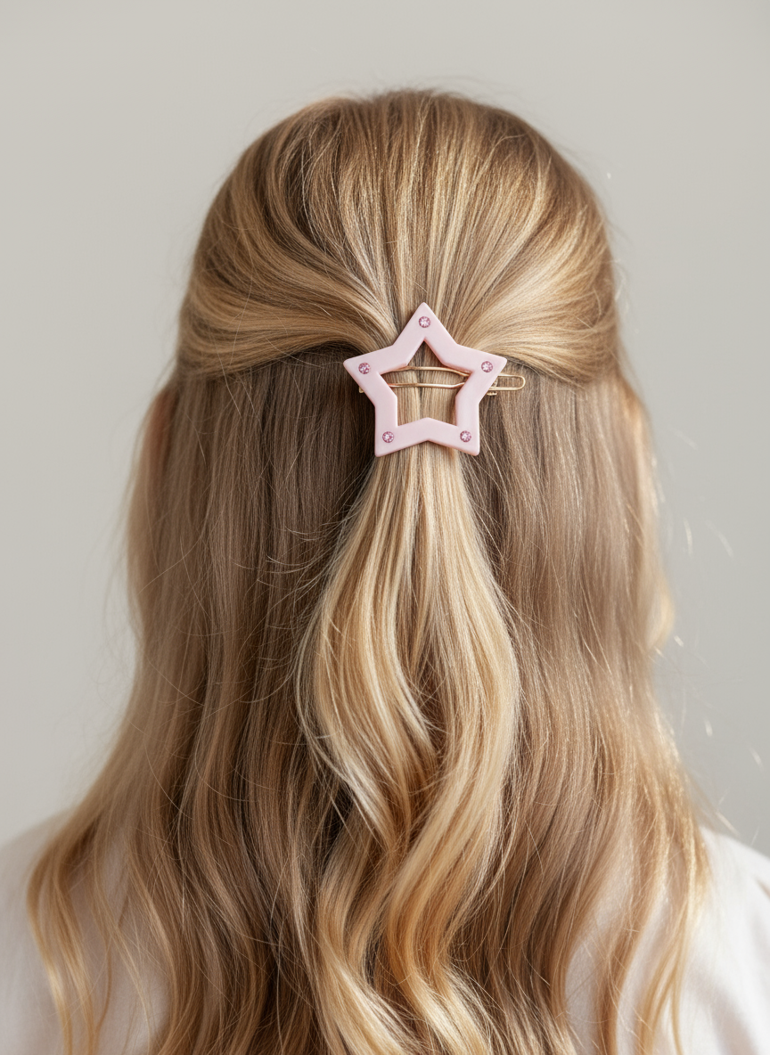 Hair Clip Pink Star - For Kids