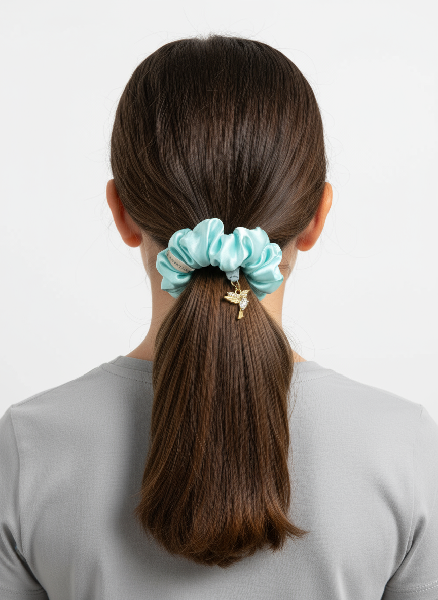 Mulberry Silk Scrunchie - Bird