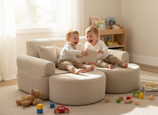 Medium Modular Sofa for Kids - Aesthetic Ecru Plus