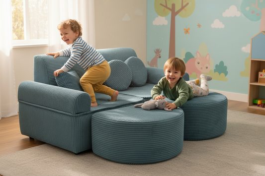 Medium Modular Sofa for Kids - Aesthetic Turquoise Plus