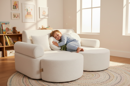 Medium Modular Sofa for Kids - Boucle White Plus