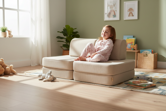 Small Modular Sofa for Kids - Slimcord Ecru