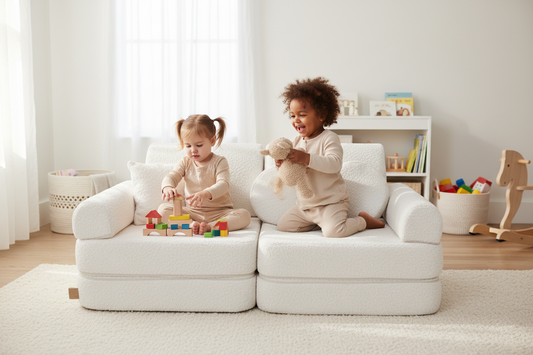 Medium Modular Sofa for Kids - Boucle White