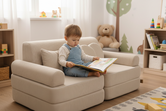 Medium Modular Sofa for Kids - Slimcord Ecru