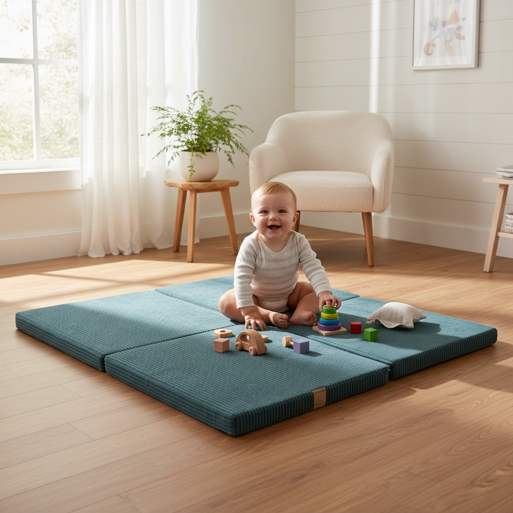 Play Mat for Kids - Square Turquoise