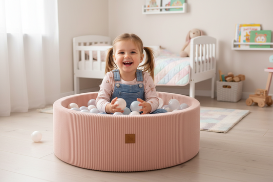 Ball Pit With 200 White Balls - Aesthetic Pink