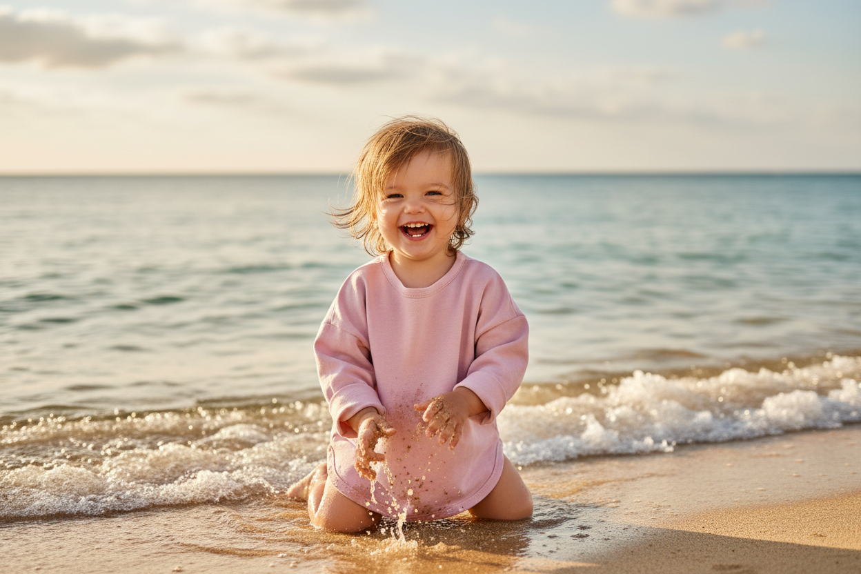 Pink sweatshirt on a light gray background