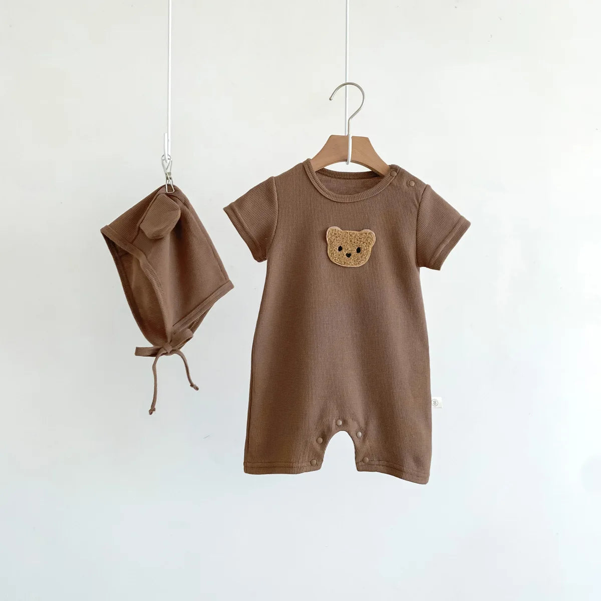 Baby Waffle Romper Set with Hat