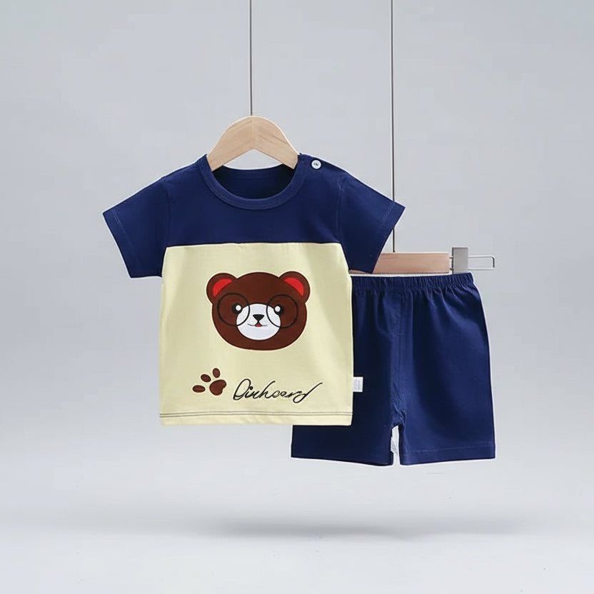 Kids Cartoon T-Shirt & Shorts Set