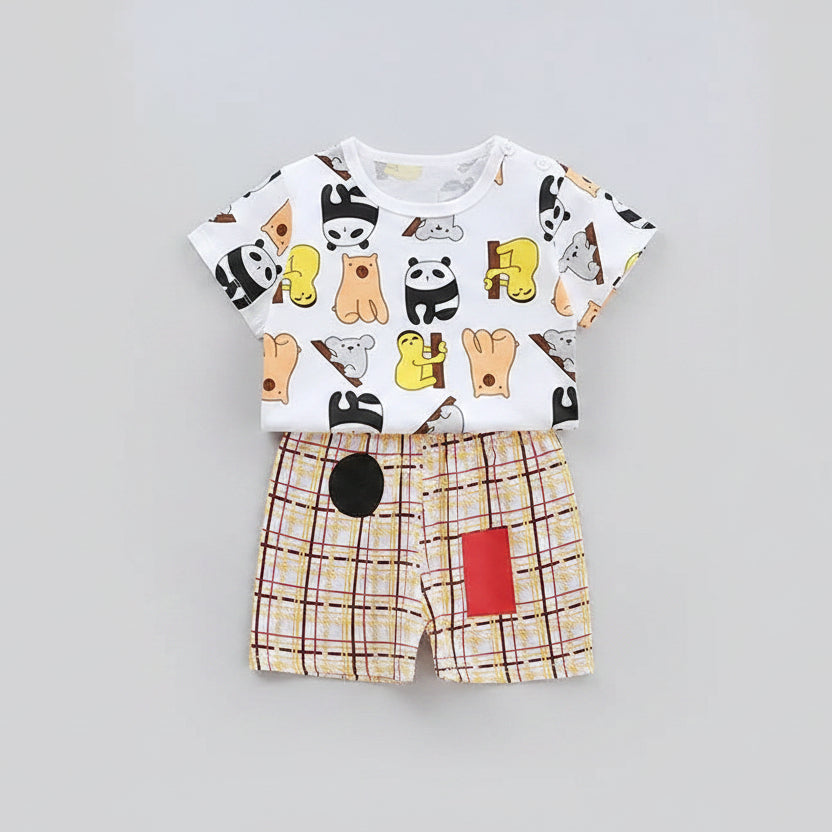 Kids Cartoon T-Shirt & Shorts Set