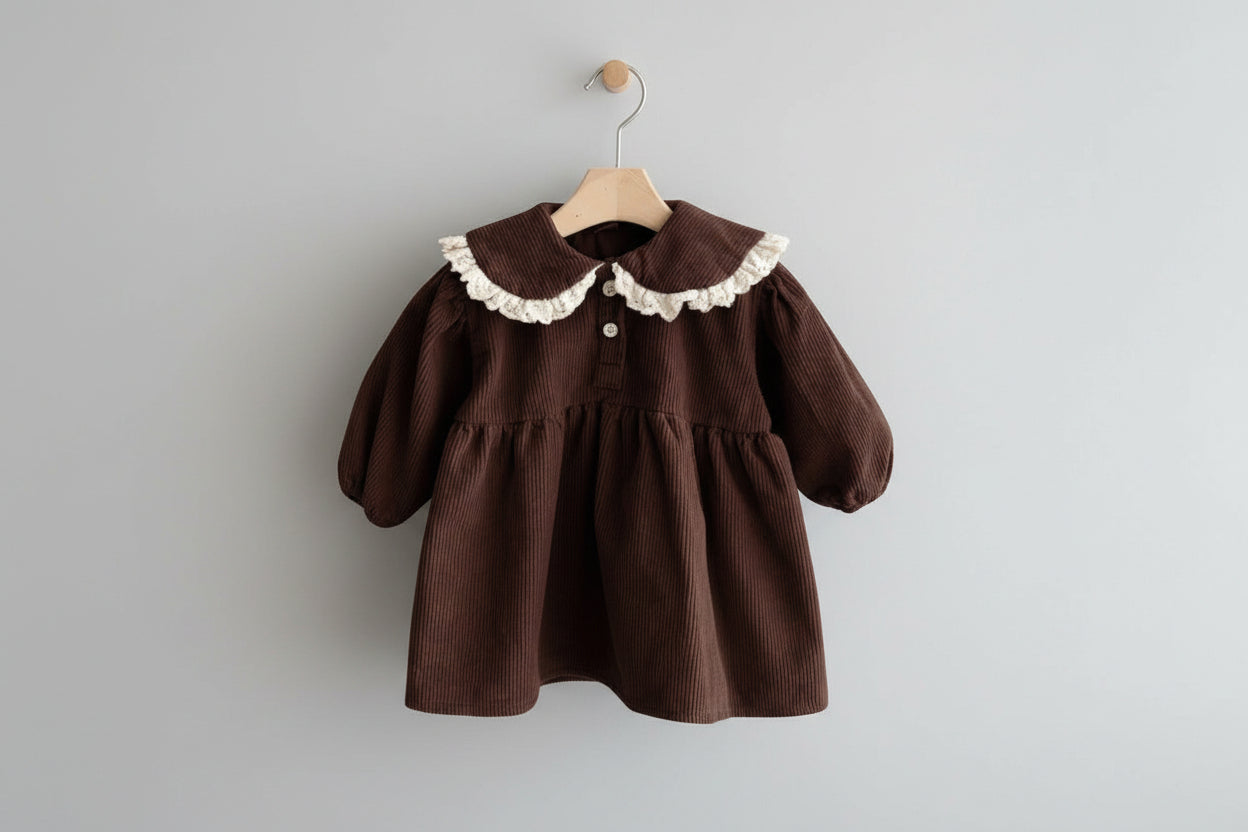 Toddler Girl Long Sleeve Corduroy Dress