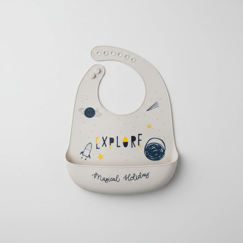 Waterproof Silicone Baby Bib With Pocket