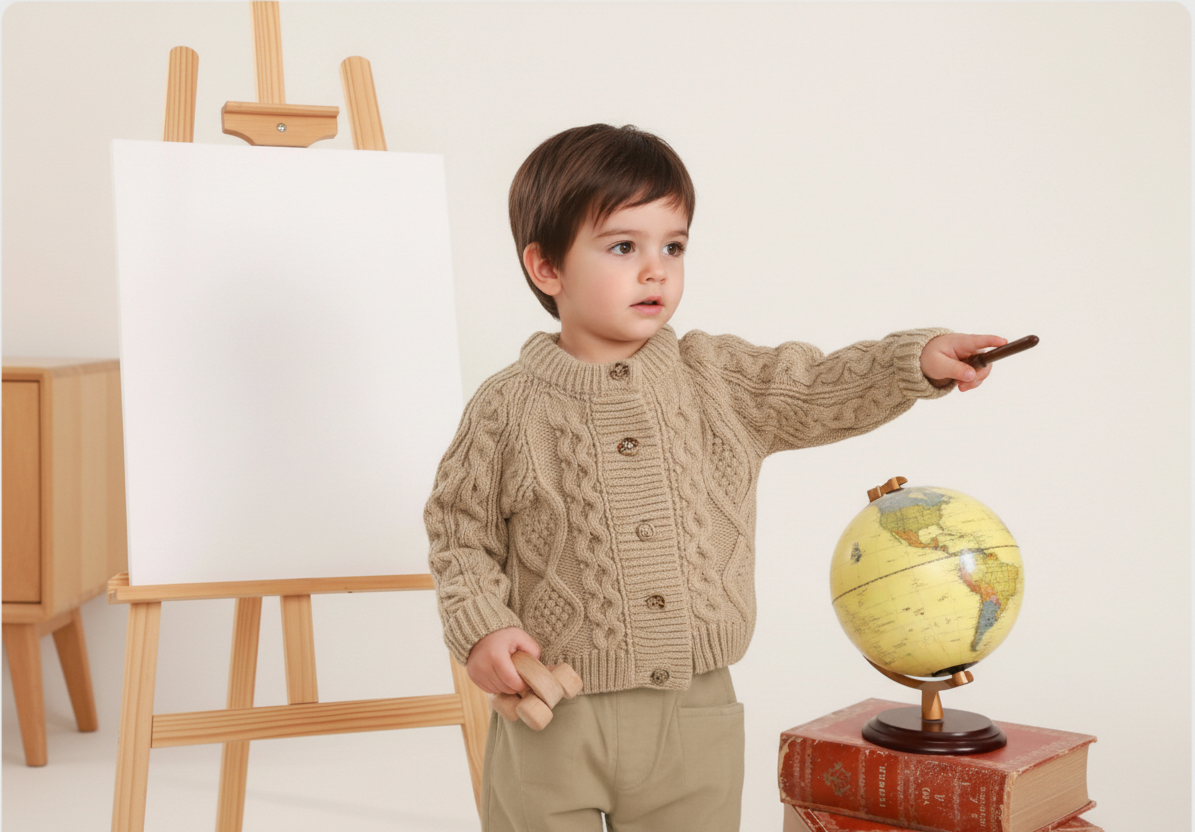 Kids Button-Up Knit Cardigan
