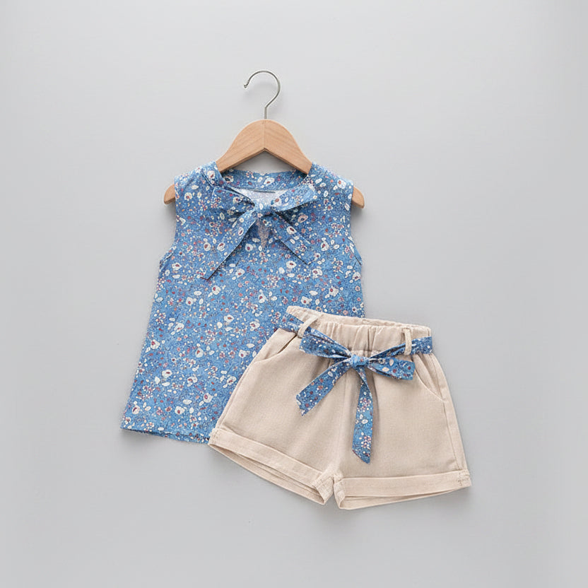Girls Sleeveless Top & Shorts Set