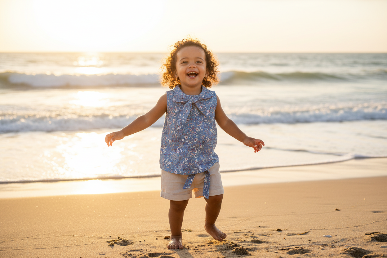 Girls Sleeveless Top & Shorts Set