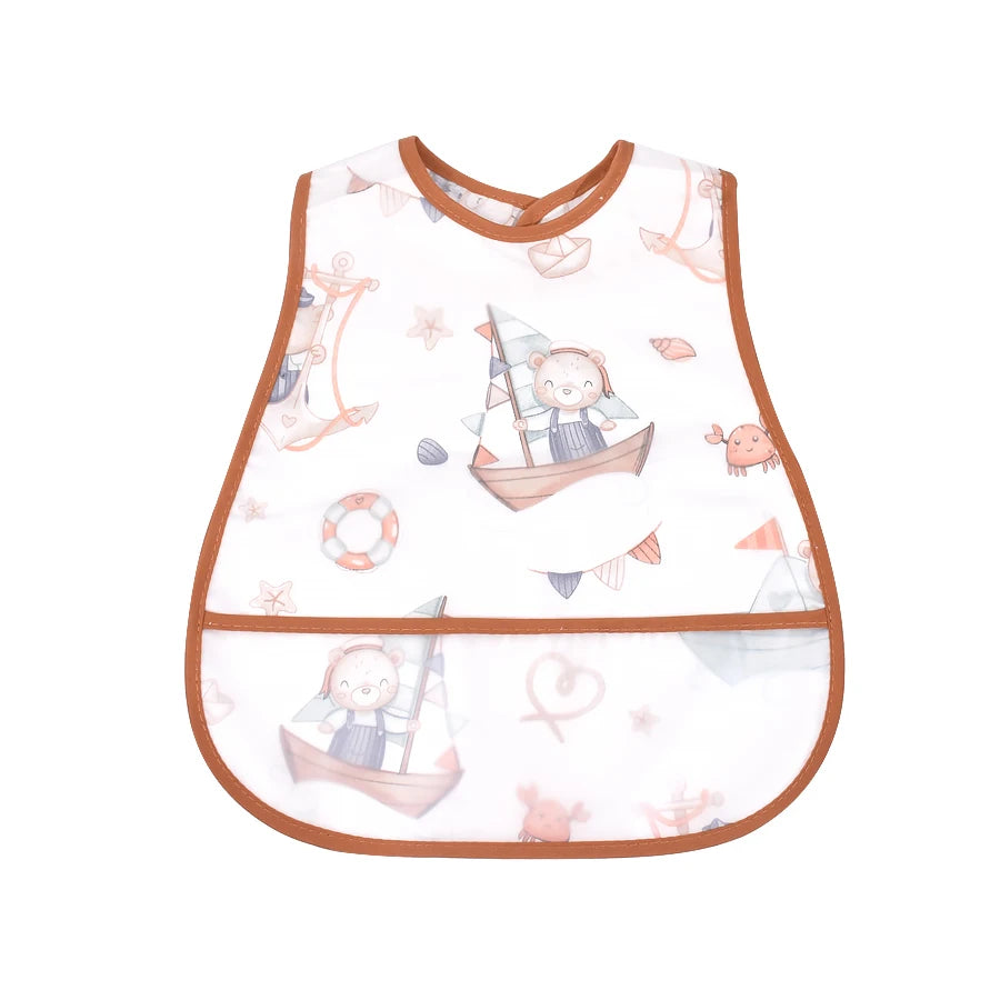 Waterproof Baby Feeding Bib with Pocket