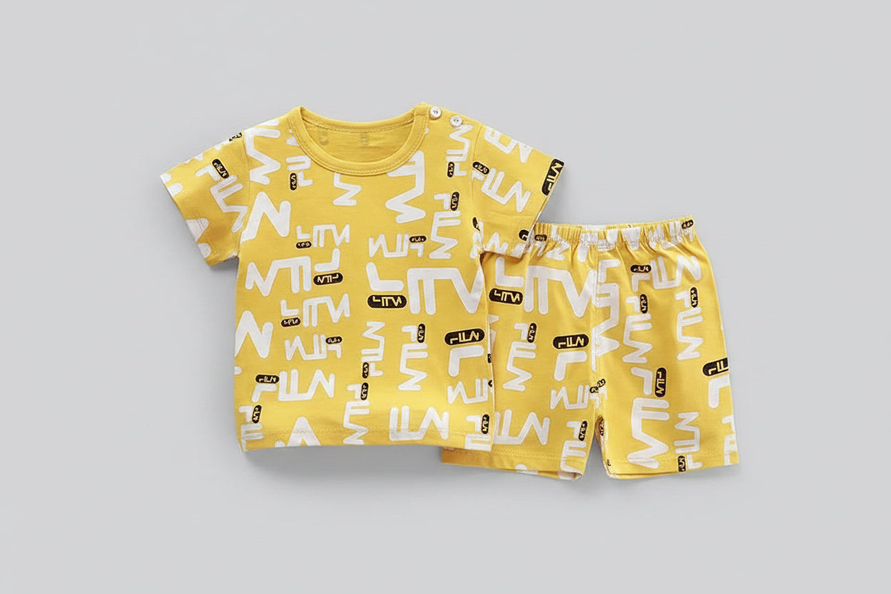 Kids Cartoon T-Shirt & Shorts Set