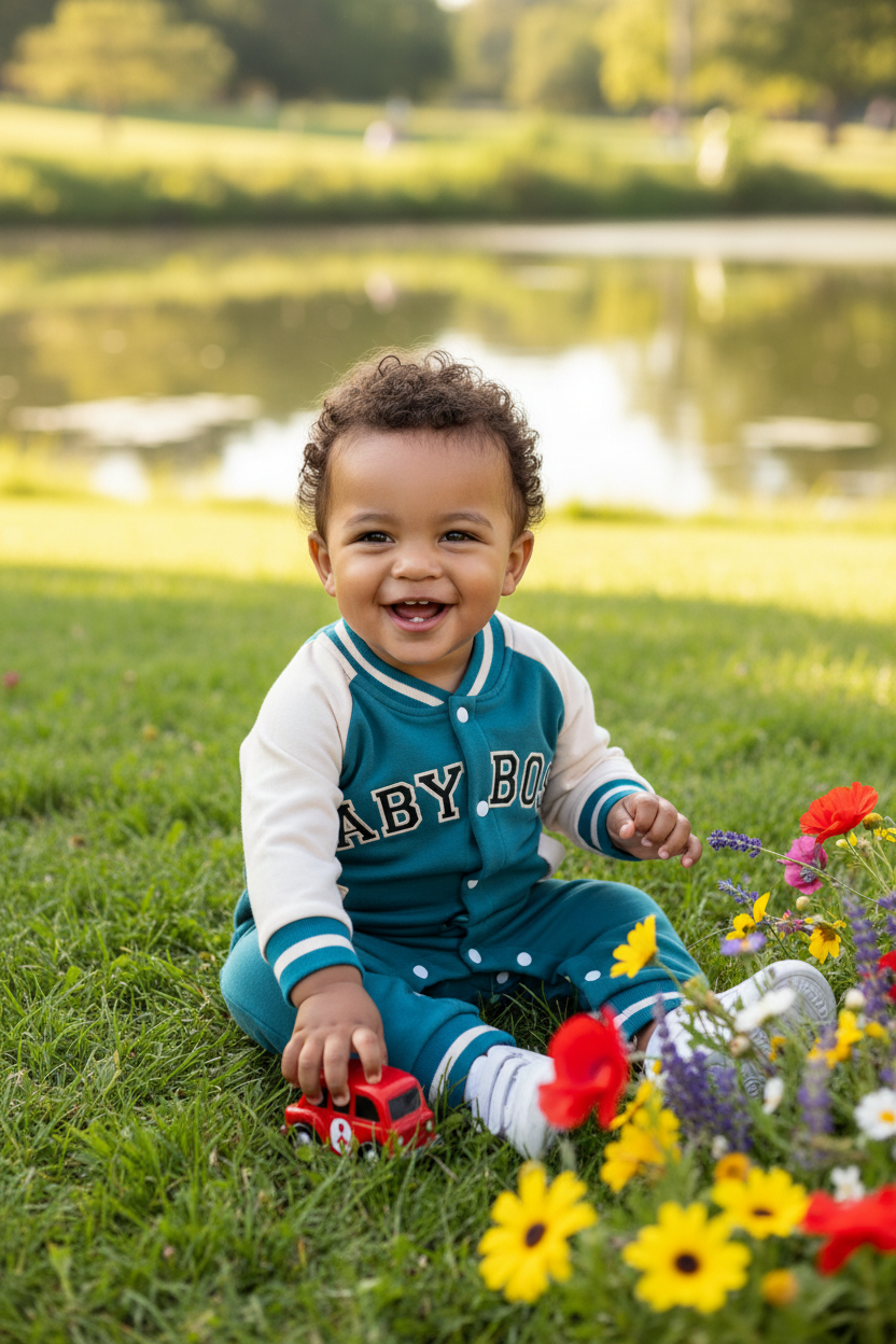 Baby Boy Long Sleeve Jumpsuit