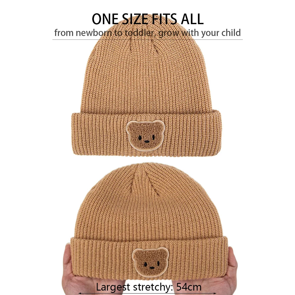 Toddler Cartoon Bear Knitted Beanie
