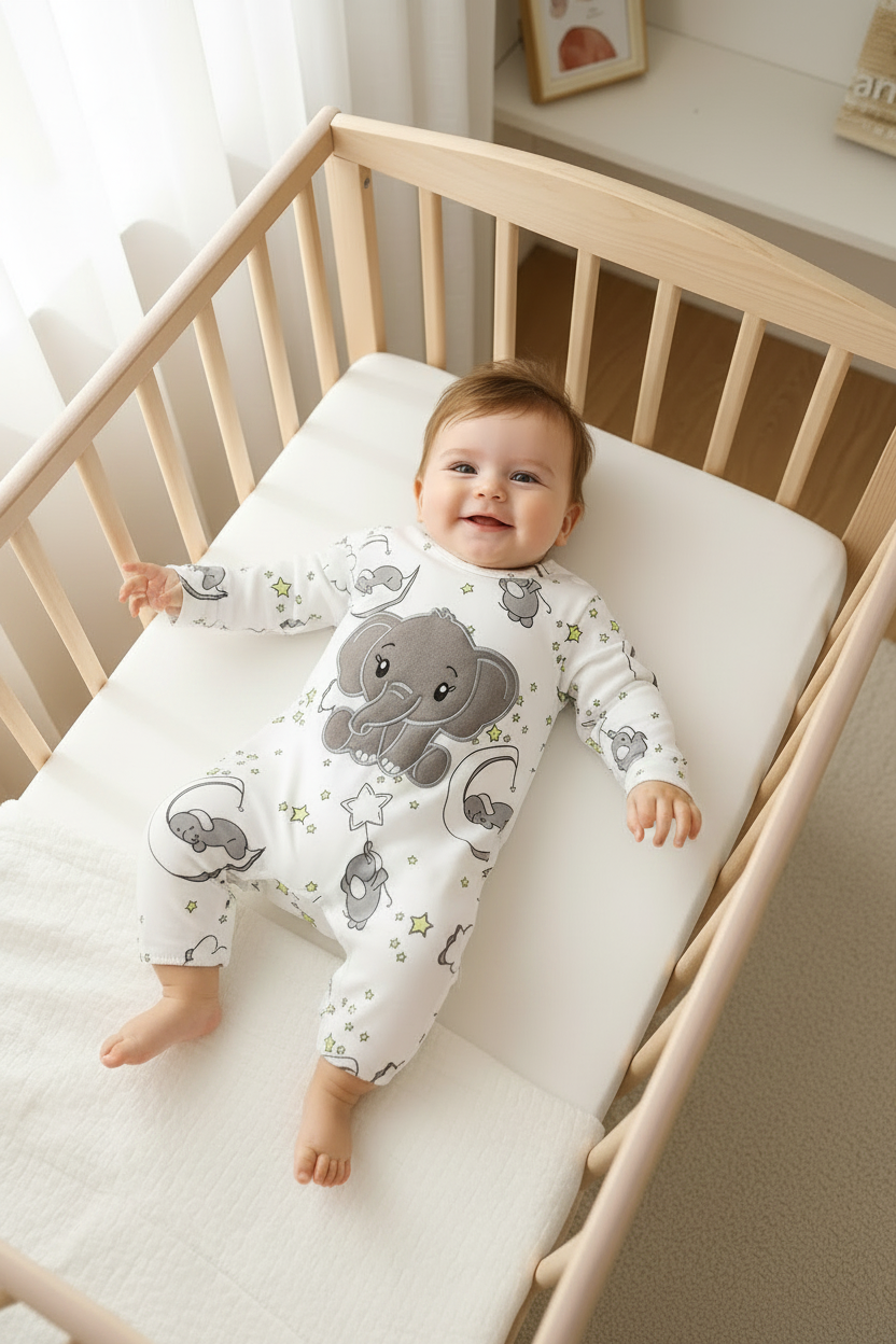Baby Elephant Romper Set with Hat