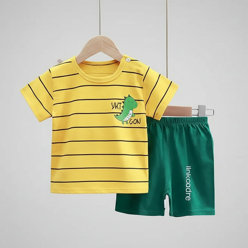 Kids Cartoon T-Shirt & Shorts Set
