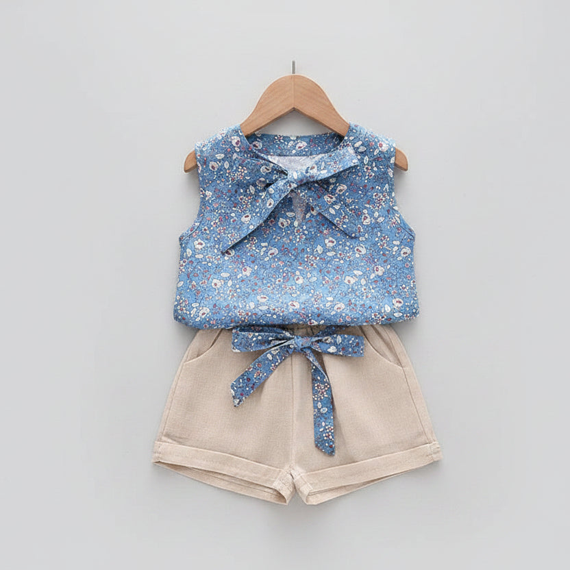 Girls Sleeveless Top & Shorts Set