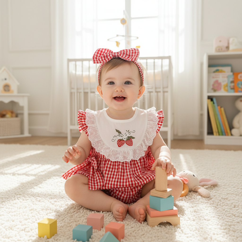Baby Girl Romper & Headband Set