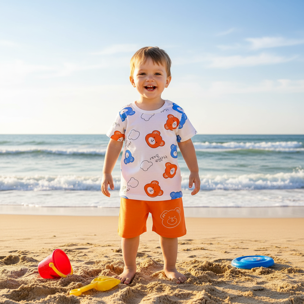 Kids Cartoon T-Shirt & Shorts Set