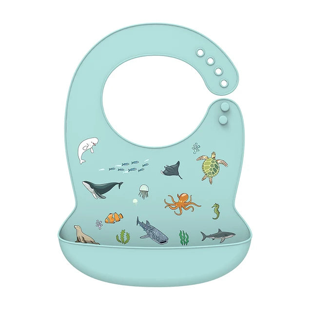 Waterproof Silicone Baby Bib With Pocket