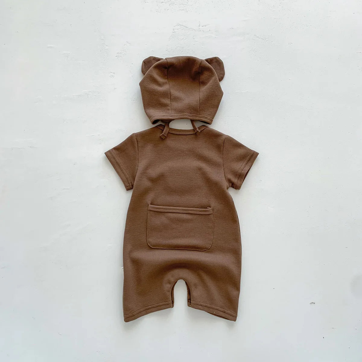 Baby Waffle Romper Set with Hat