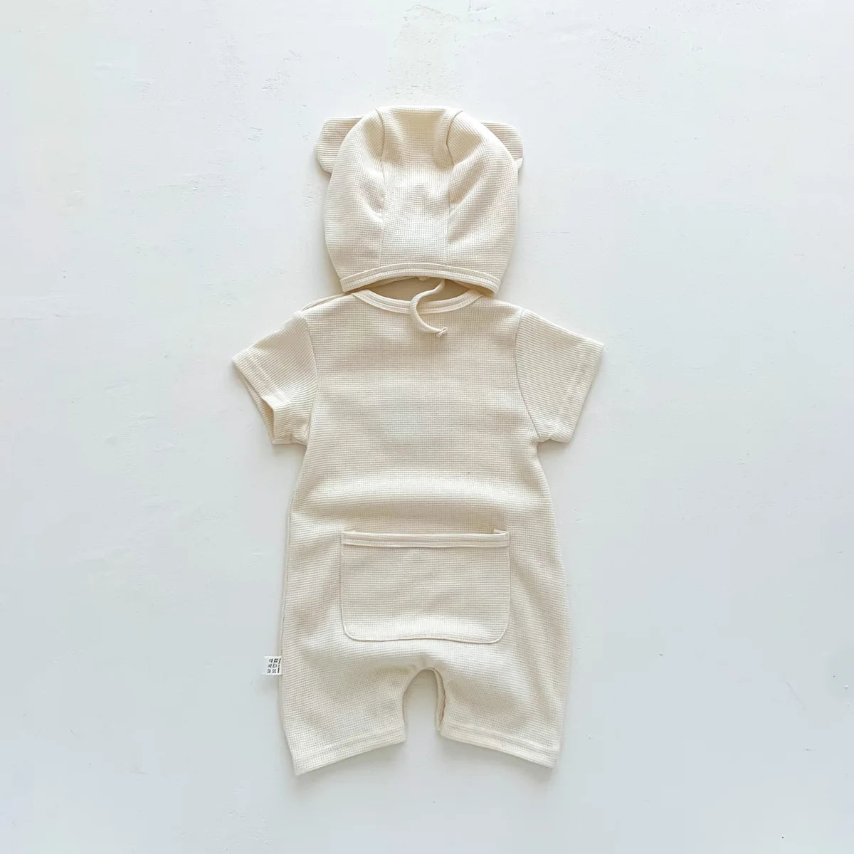 Baby Waffle Romper Set with Hat