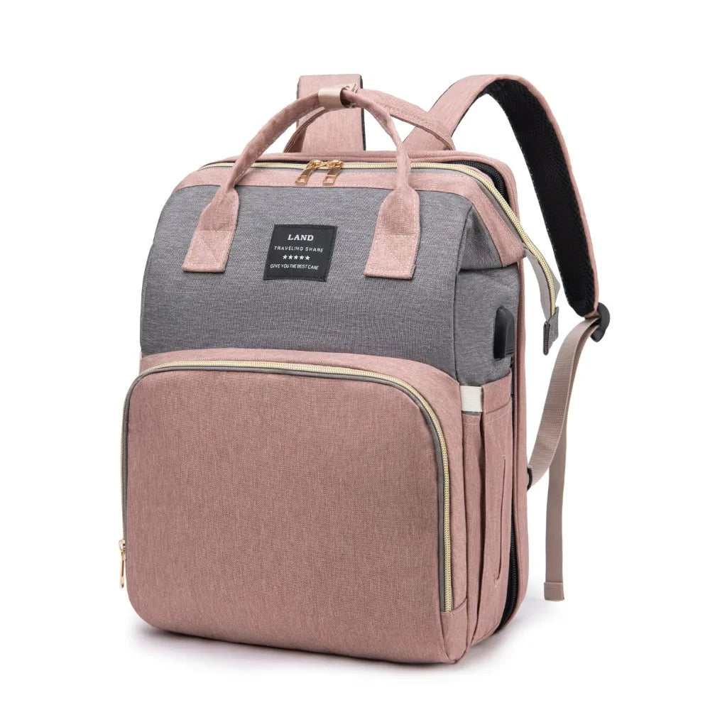 Mommy Travel Bag with Foldable Crib