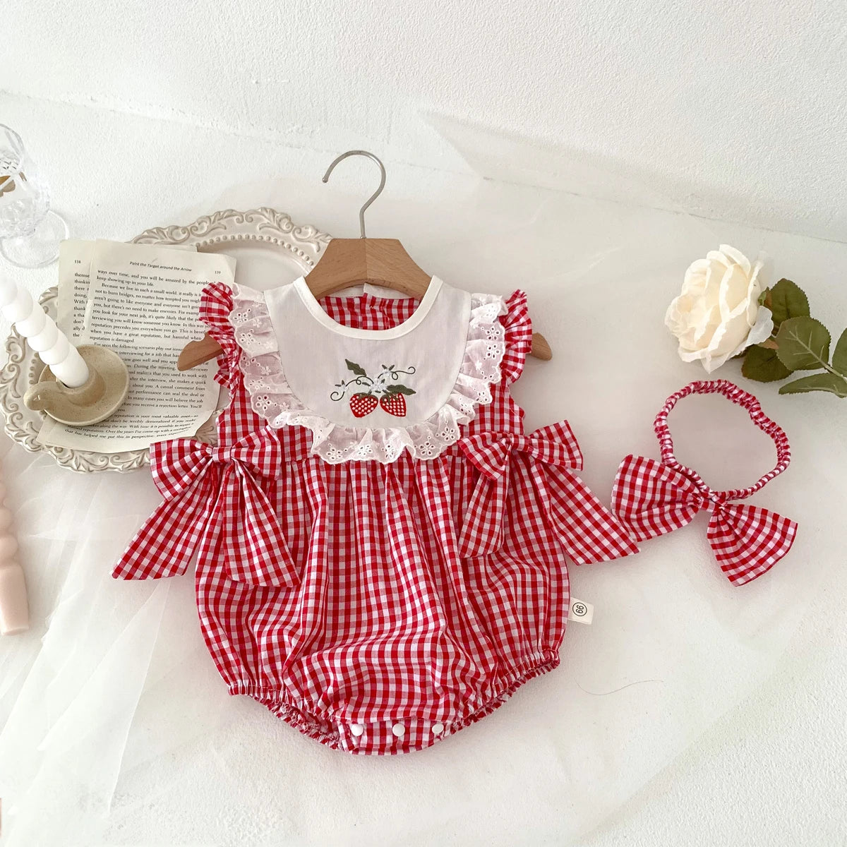 Baby Girl Romper & Headband Set