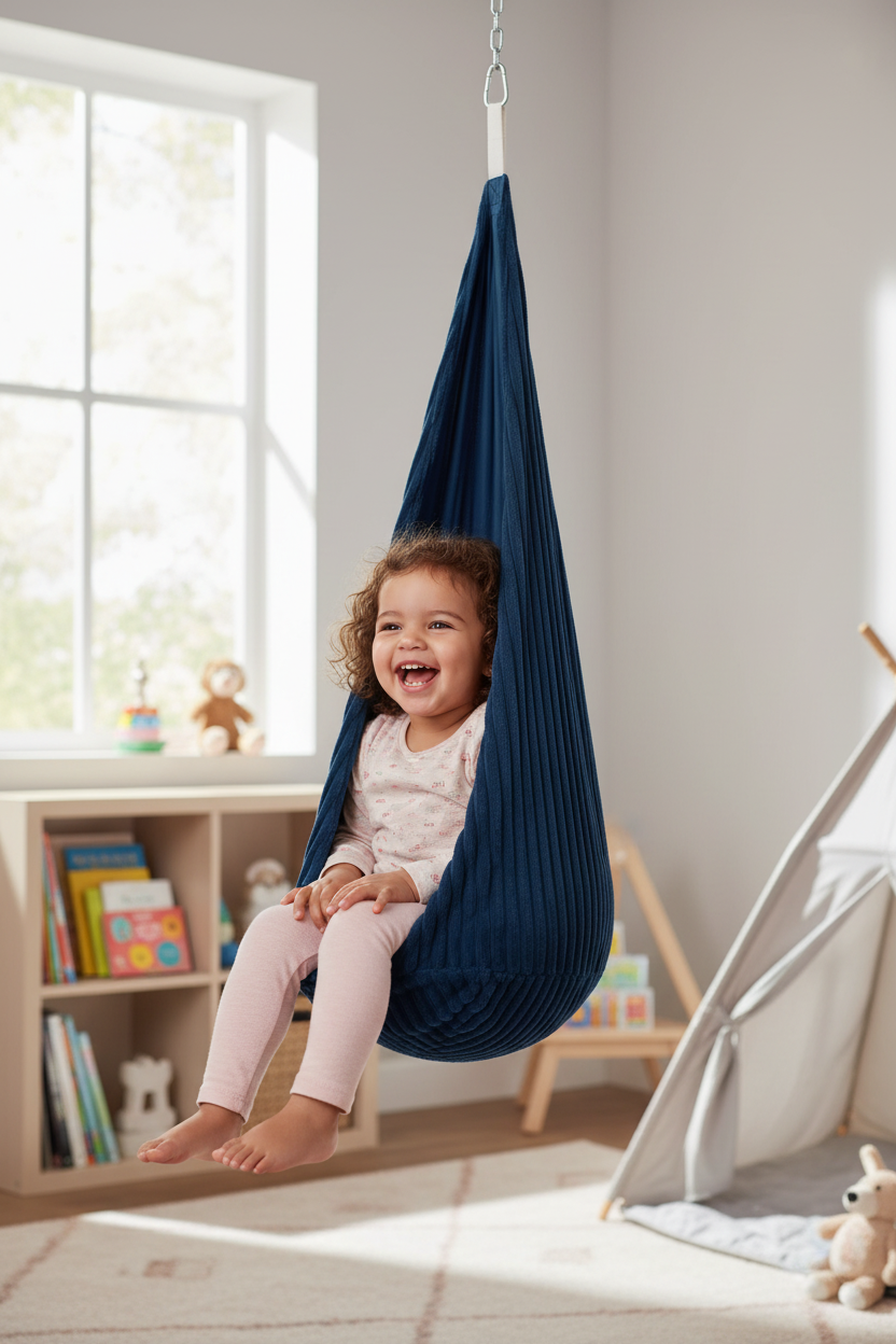 Cocoon Swing for Kids - Churros Midnight Blue