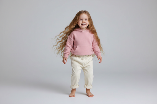 Beige jeans on a textured surface
