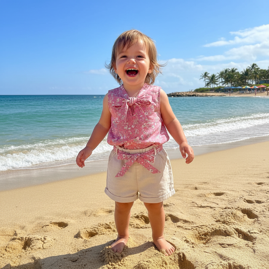 Girls Sleeveless Top & Shorts Set