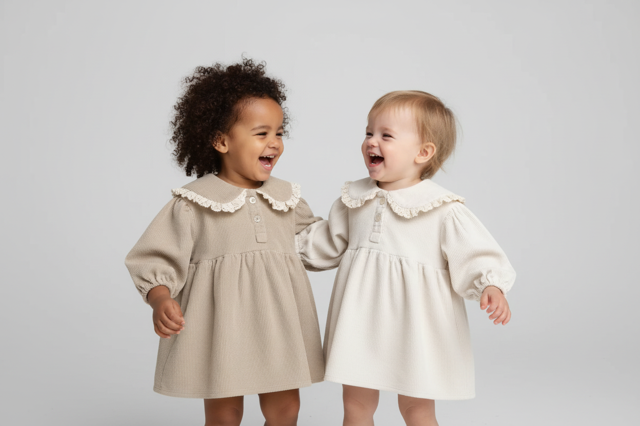 Toddler Girl Long Sleeve Corduroy Dress