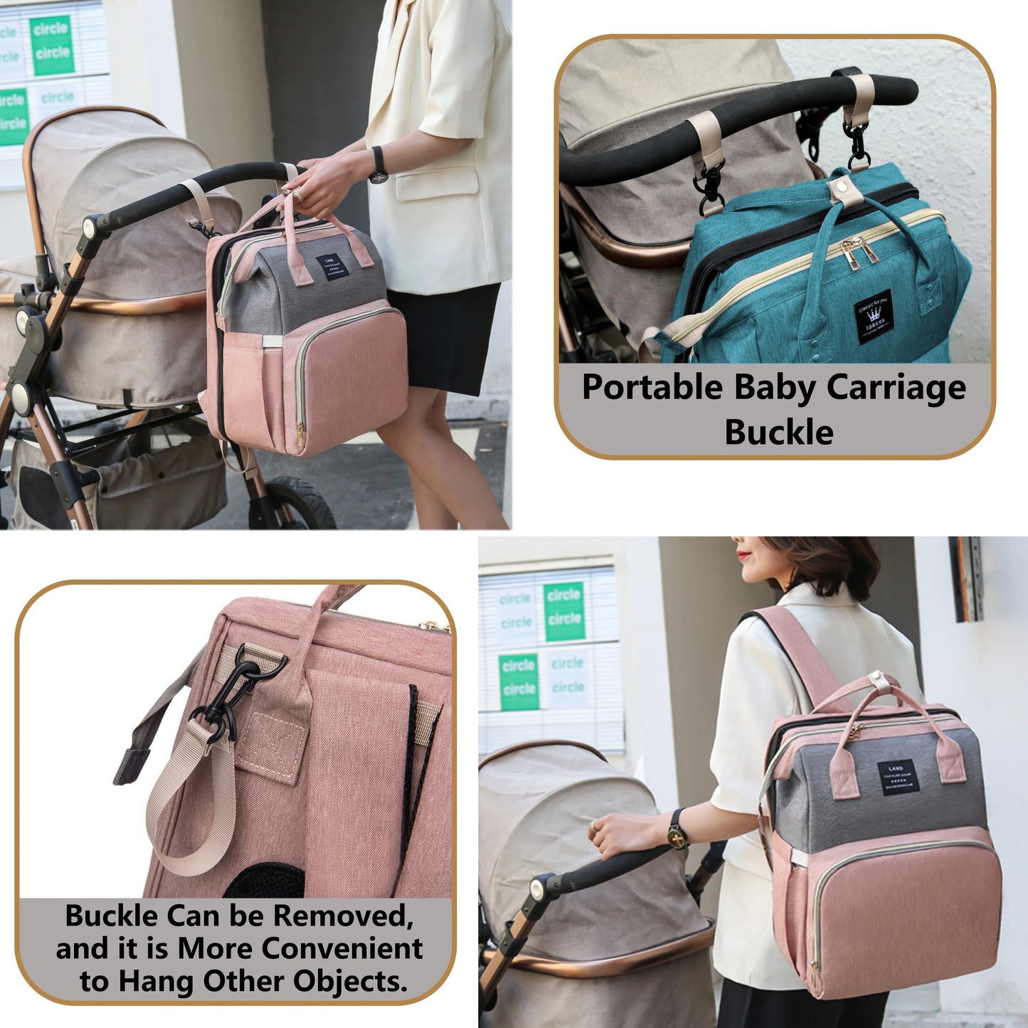 Mommy Travel Bag with Foldable Crib