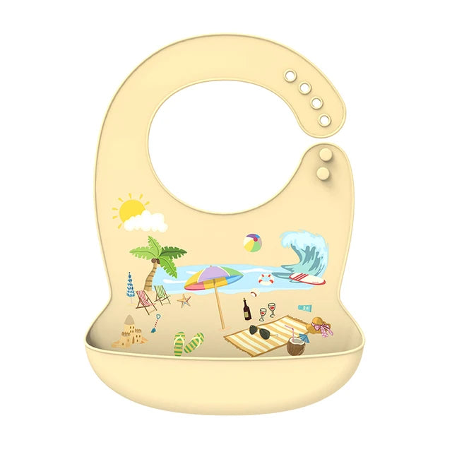 Waterproof Silicone Baby Bib With Pocket