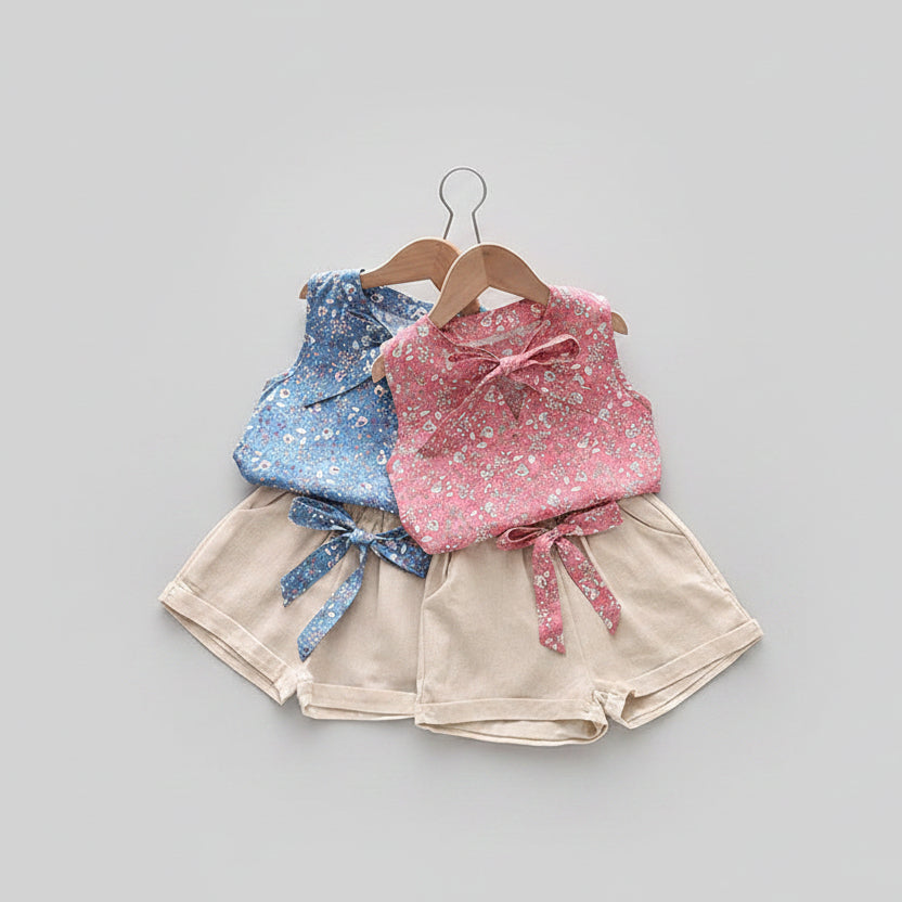 Girls Sleeveless Top & Shorts Set
