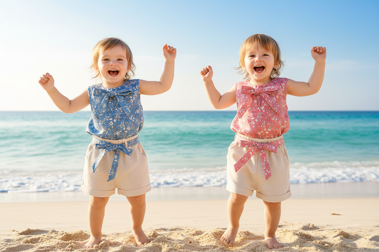 Girls Sleeveless Top & Shorts Set